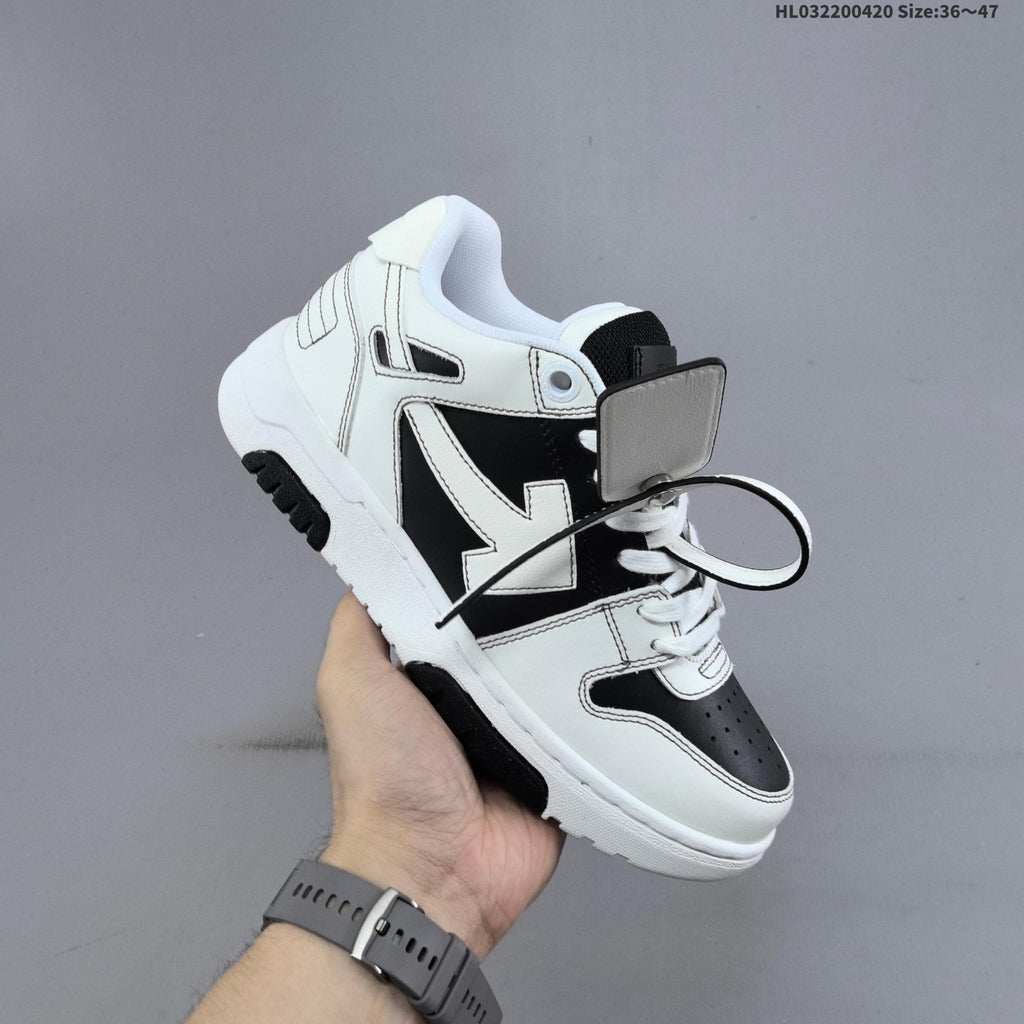 White and Black Off-White Arrows Low-Top Sneakers - product image from the listing.