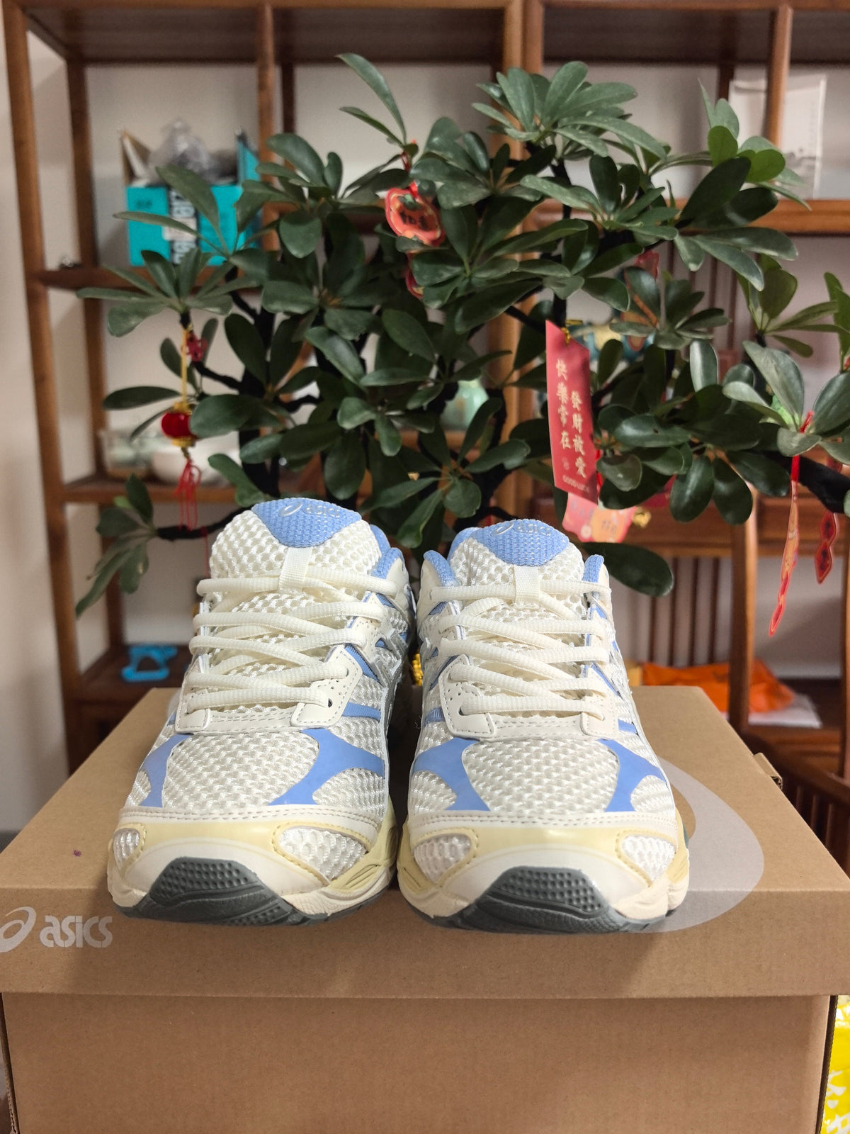 White and Blue ASICS Gel-NYC Sneakers - product image from the listing.
