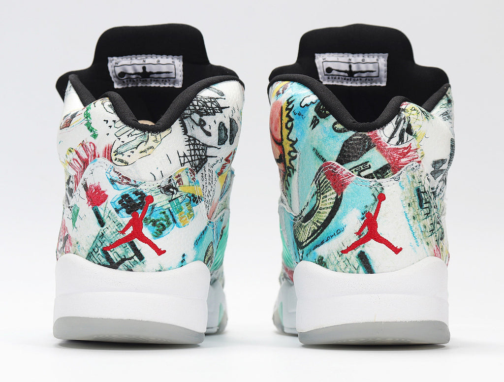 Air Jordan 34 Graffiti Basketball Shoes White Multicolor AV2405-900 - product image from the listing.