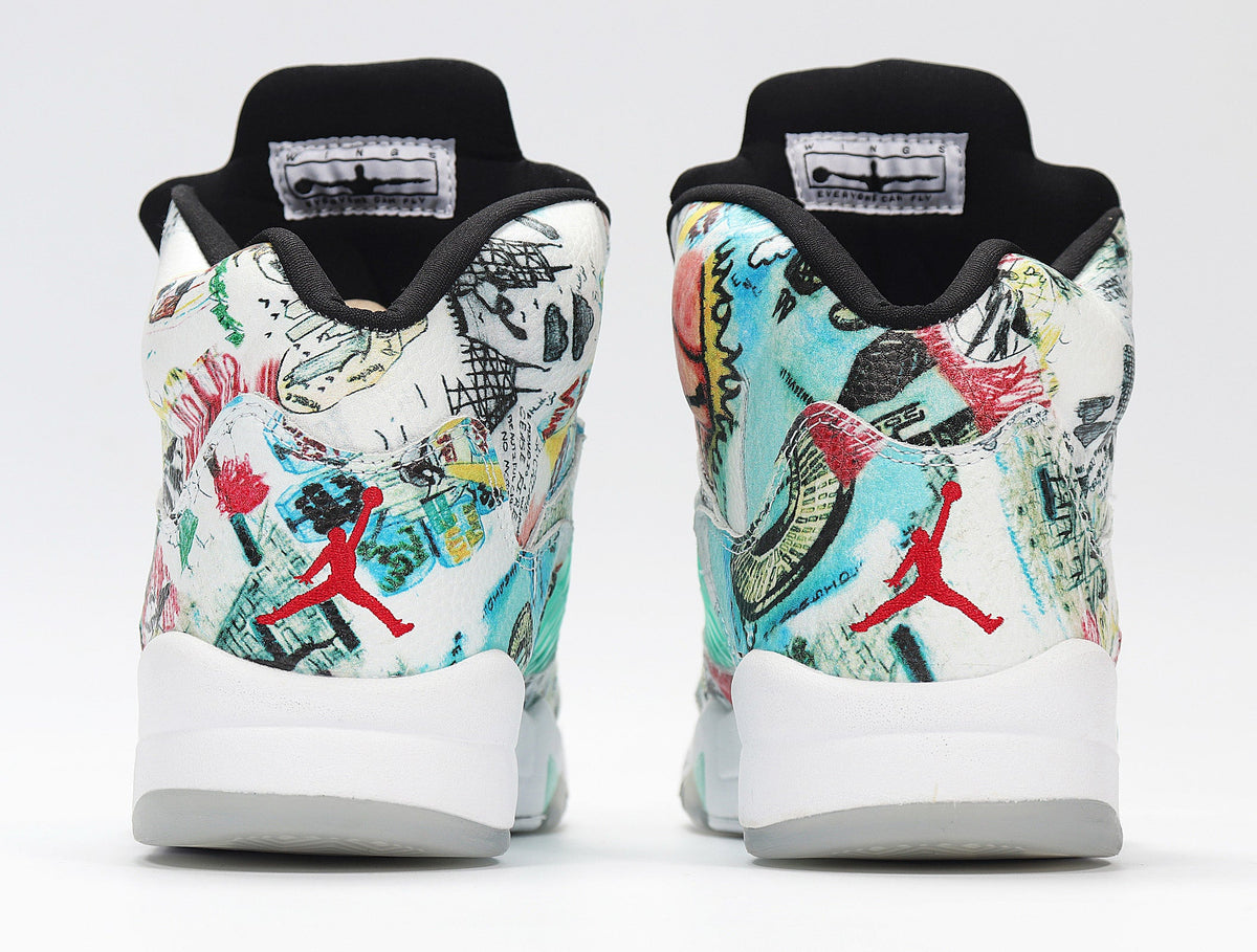 Air Jordan 34 Graffiti Basketball Shoes White Multicolor AV2405-900 - product image from the listing.