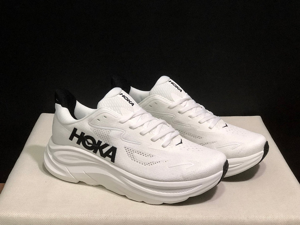 HOKA Clifton 10 Running Shoes in White - product image from the listing.