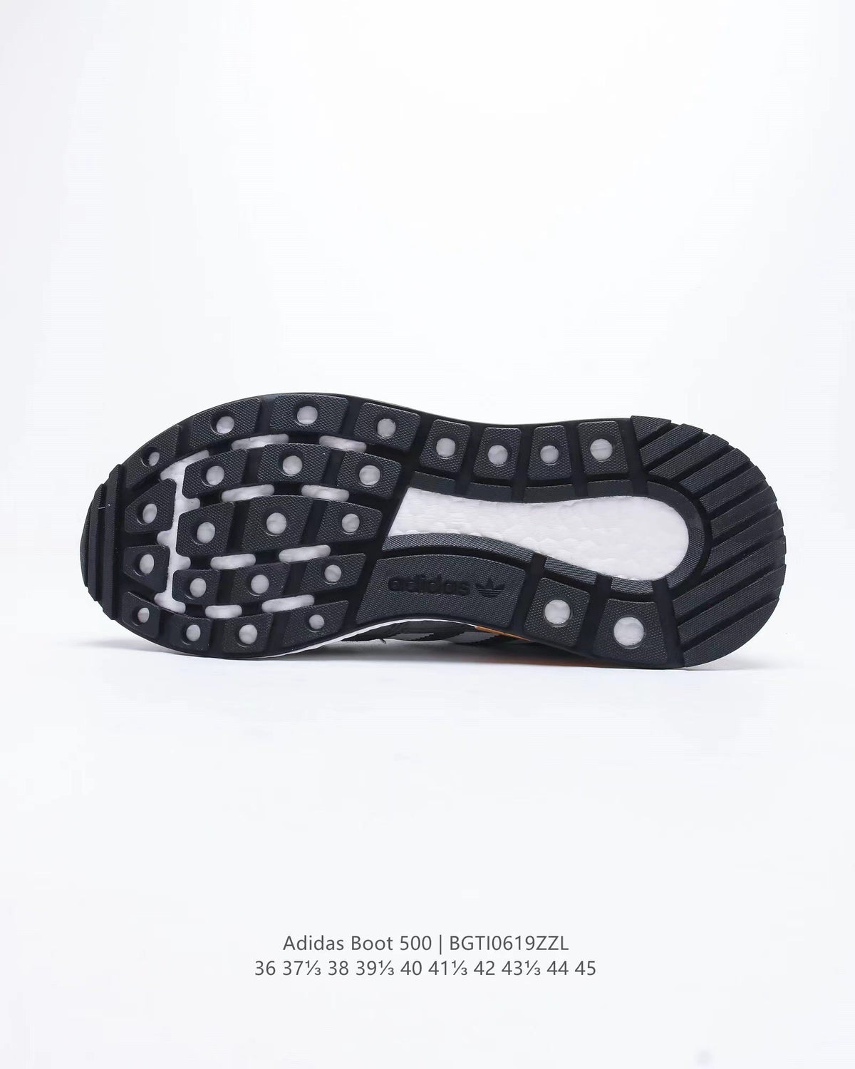 adidas Boot 500 Running Sneakers in Grey Black Orange - product image from the listing.
