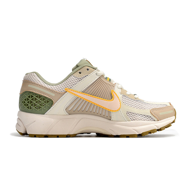 Cream and Olive Nike Air Zoom Vomero 5 Running Shoes - product image from the listing.
