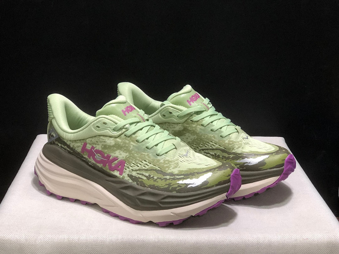 HOKA Stinson 7 Trail Running Shoes in Sage in Green - product image from the listing.