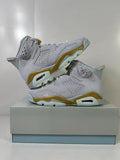 Air Jordan 6 High Sneakers White Gold Glacier Blue DQ4914-074 - product image from the listing.