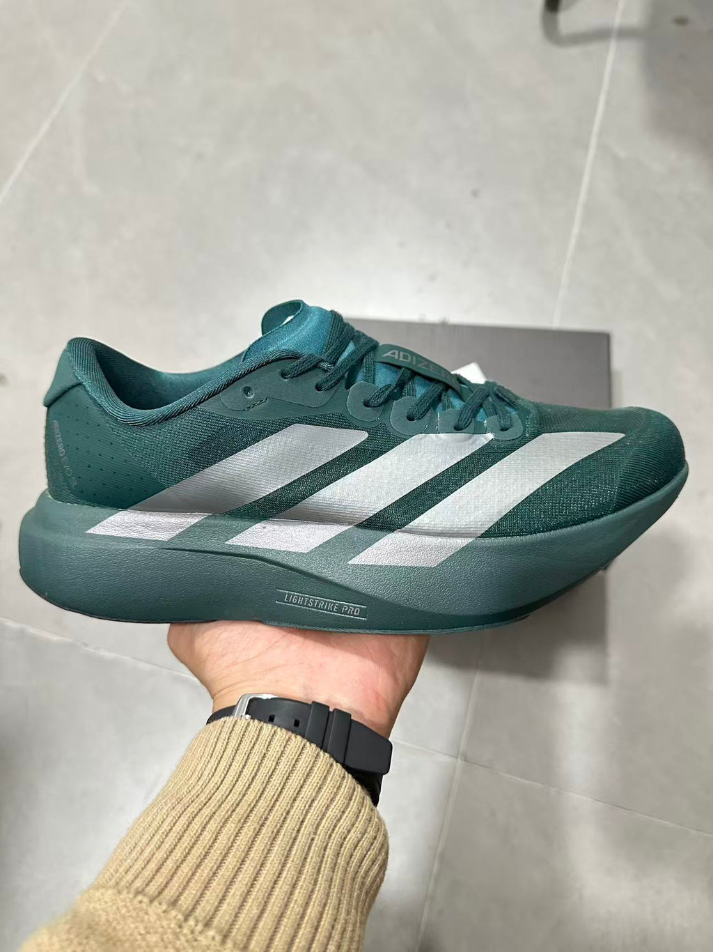 Adidas Adizero Lightstrike Pro Running Shoes, in Green - product image from the listing.