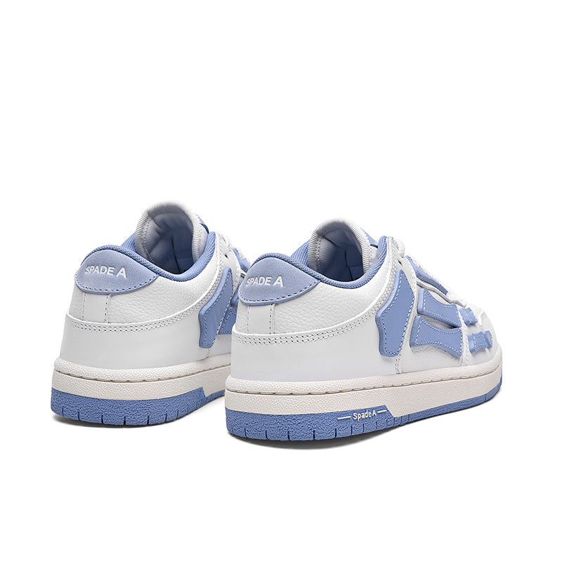 White Low-Top Sneakers in and Light Blue MFS003-113 - product image from the listing.