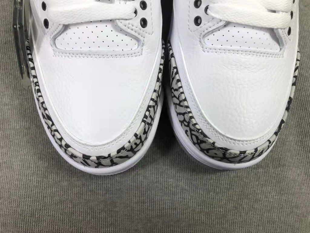 Air Jordan 3 Women's White Brown Sneakers DH3434-110 - product image from the listing.