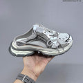 GCDS Silver Lace-Detail Backless Trainers - product image from the listing.