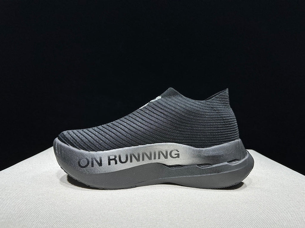 On Cloudboom Strike LS Running Shoes in Black Silver - product image from the listing.