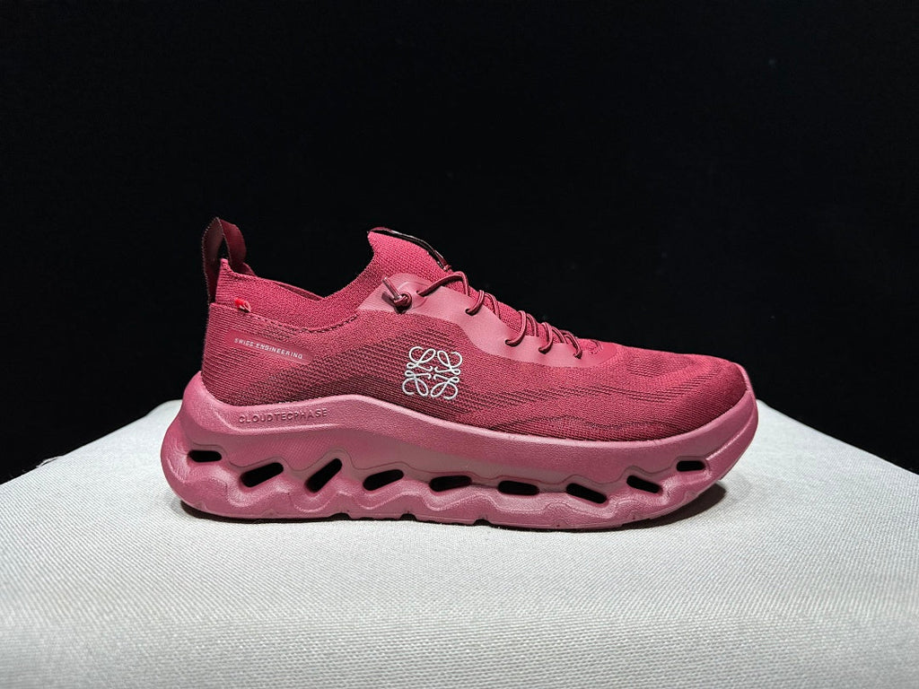 On x Loewe Cloudtilt Sneakers in Cherry in Burgundy - product image from the listing.
