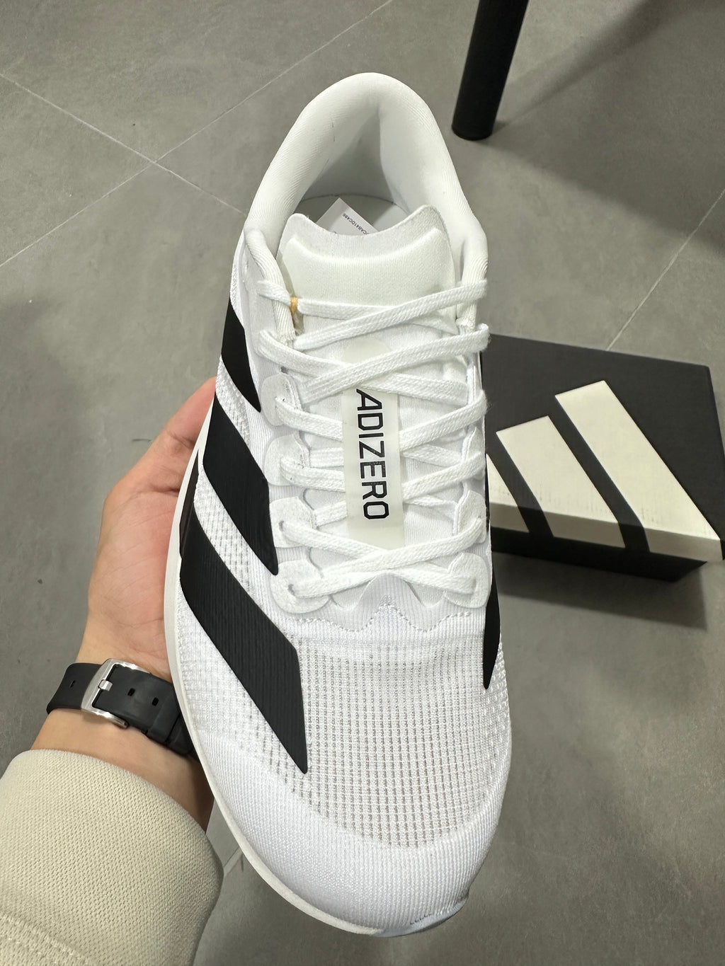 adidas Lightstrike Pro Running Shoes in White Black JH6206 - product image from the listing.