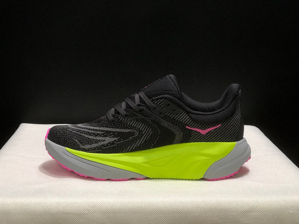 HOKA Arahi 8 Running Shoes, Black and Neon in Yellow - product image from the listing.