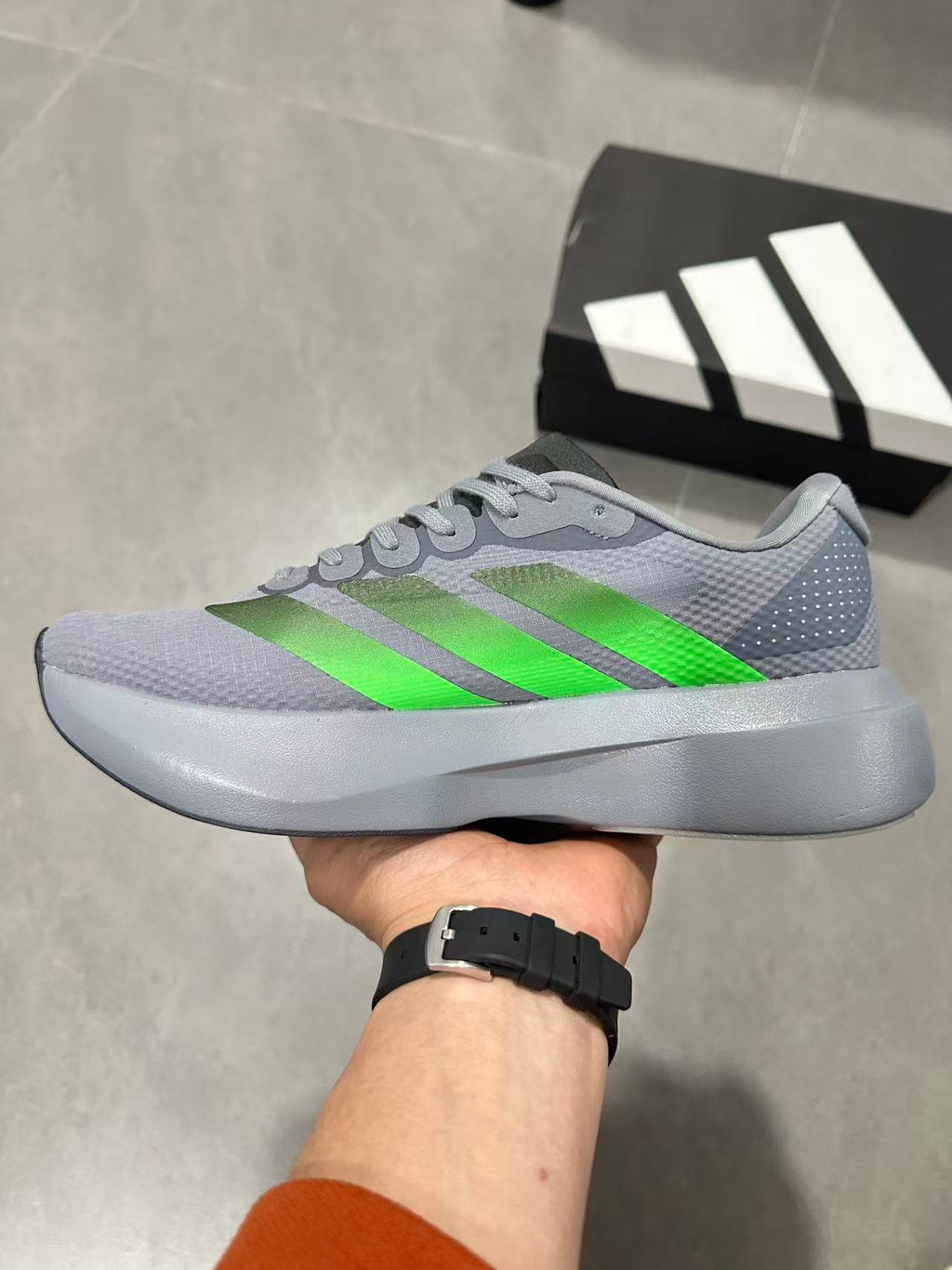 adidas Lightstrike Pro Running Shoes in Grey Green KI6927 - product image from the listing.