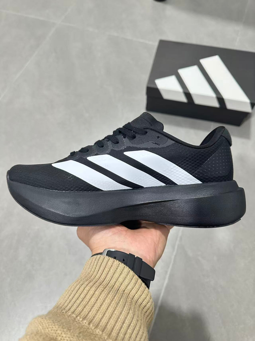 Adidas Lightstrike Pro Running Shoes in Black White KJ3595 - product image from the listing.