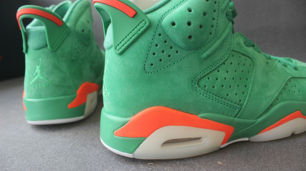 Air Jordan 6 Gatorade High-Top Sneakers in Green 384664-145 - product image from the listing.