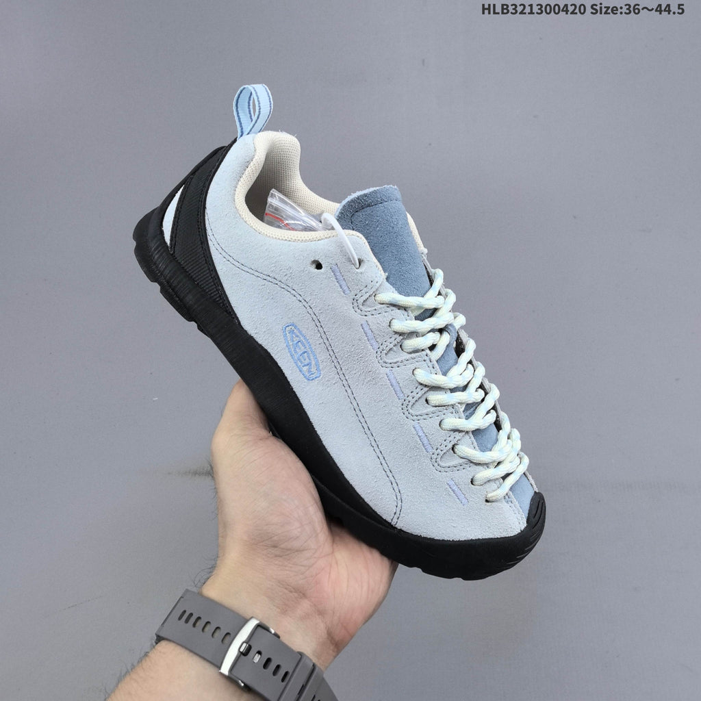 KEEN Jasper Low-Top Outdoor Sneakers, in Light Blue and Black - product image from the listing.