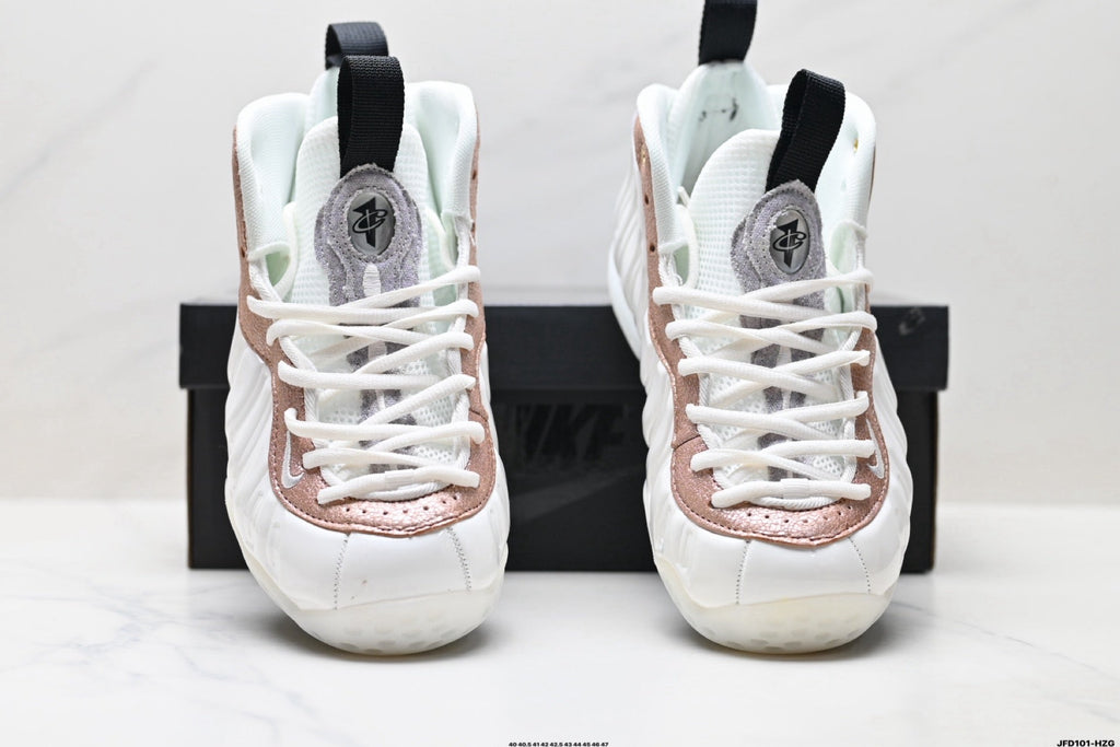 Nike Air Foamposite One Penny Hardaway Sneakers White Rose in Gold - product image from the listing.