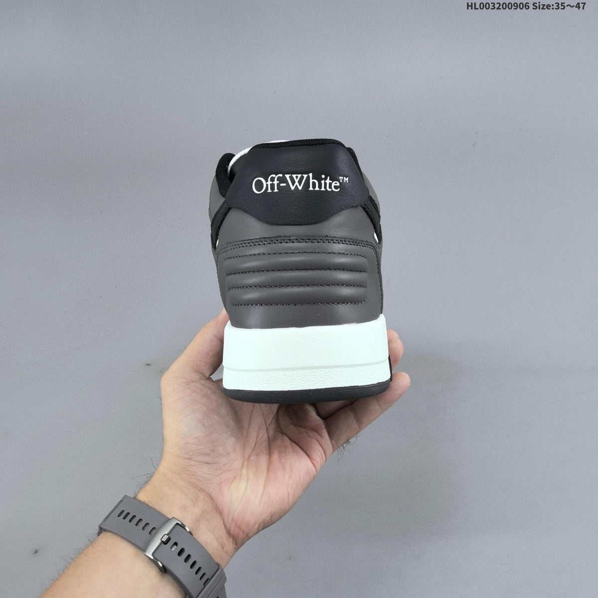 Gray and White Off-White Out Of Office Sneakers - product image from the listing.