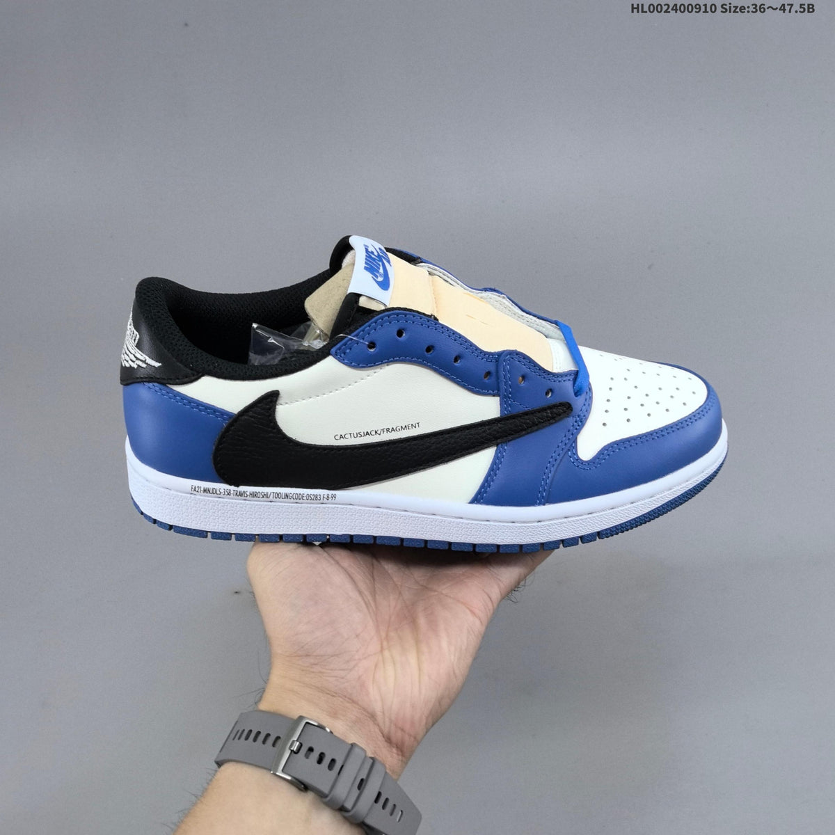 Nike Air Jordan 1 Low OG SP Travis Scott Fragment in Blue - product image from the listing.