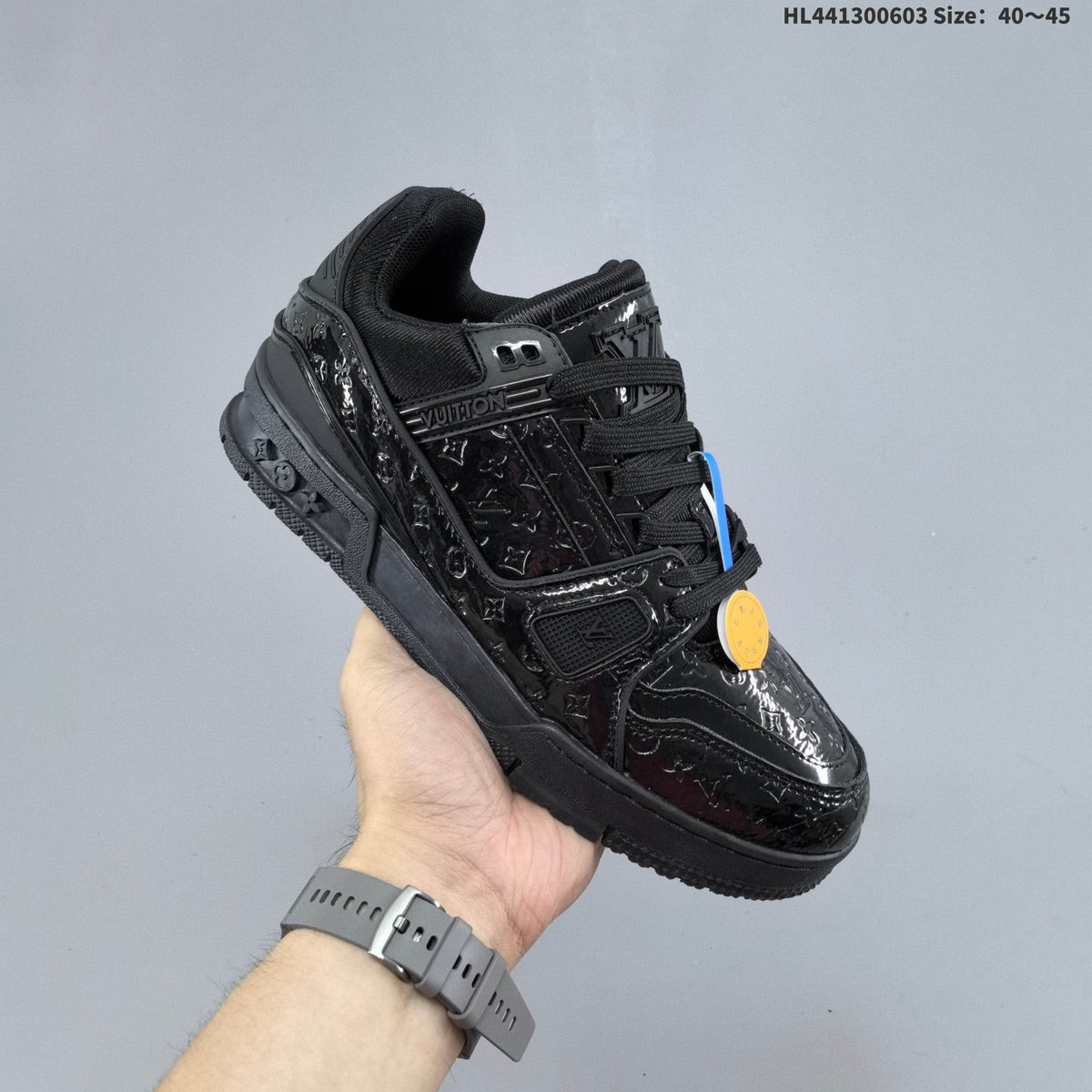 Black and White Louis Vuitton Trainer Low-Top Sneakers - product image from the listing.