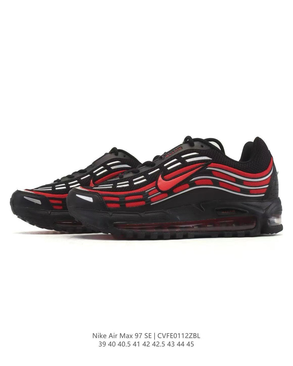 Nike Air Max 97 SE Sneakers in Black Red CVFE0112ZBL - product image from the listing.