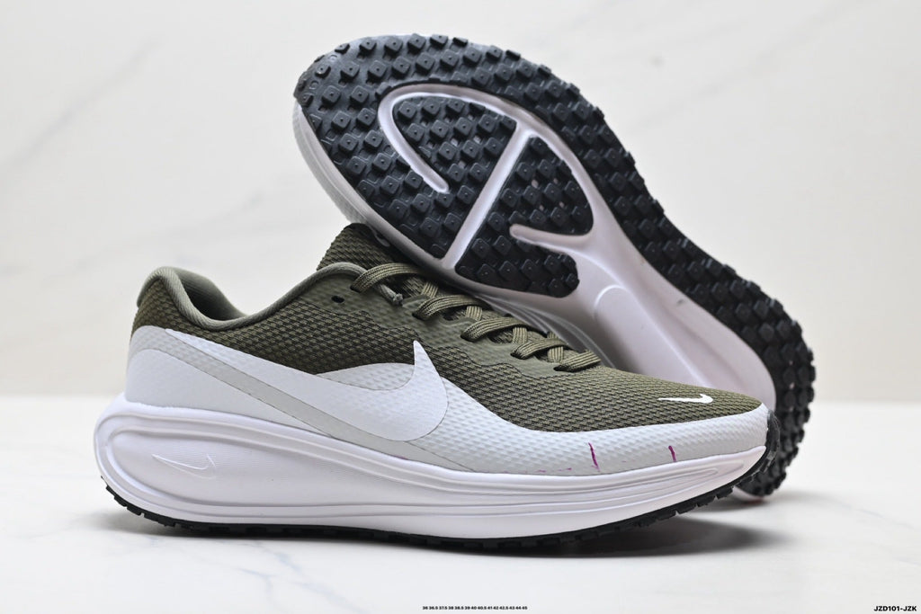 Nike Revolution 8 Running Shoes in Olive Green and White - product image from the listing.