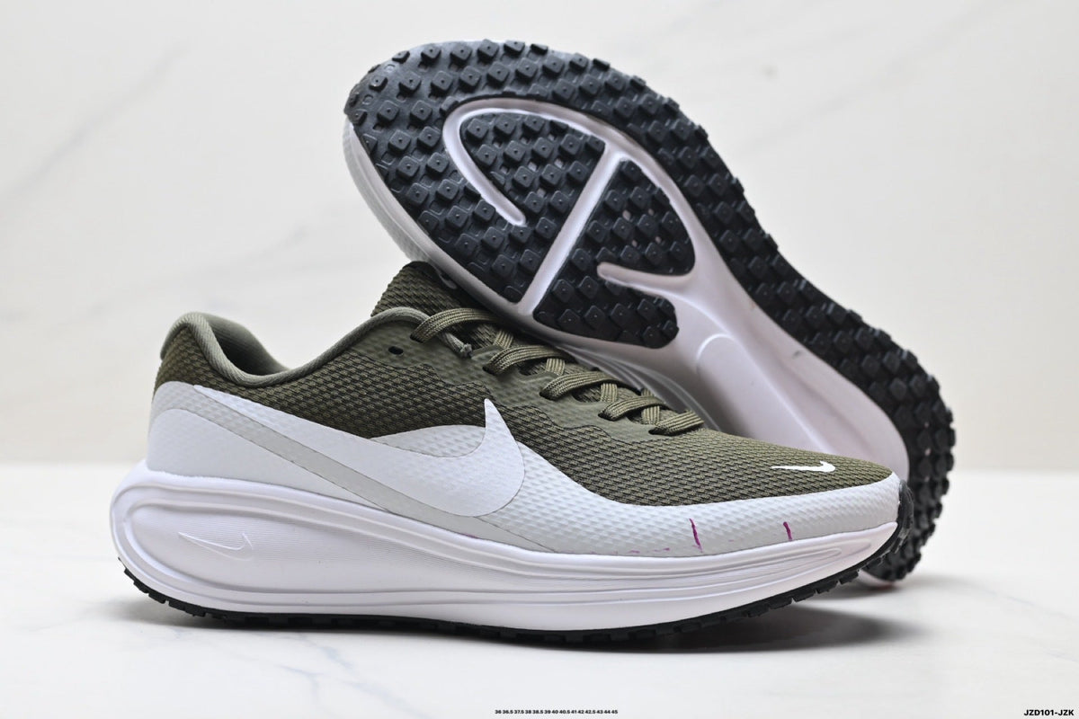 Nike Revolution 8 Running Shoes in Olive Green and White - product image from the listing.
