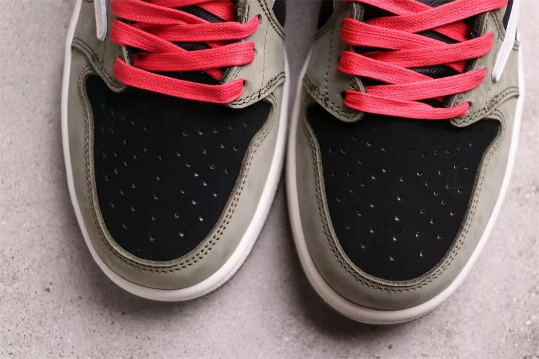 Jordan 1 Low Travis Scott Sneakers in Black Grey White CQ4277-008 - product image from the listing.