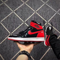 Black Red Mirror-Effect Sneakers - Jordan 1 High - product image from the listing.