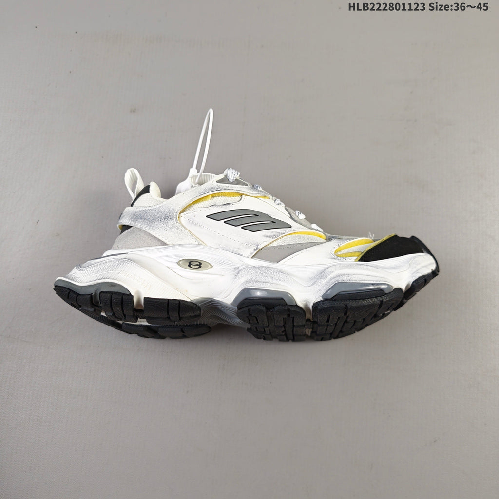 Balenciaga Monday Low-Top Sneakers in White, in Gray and Yellow - product image from the listing.