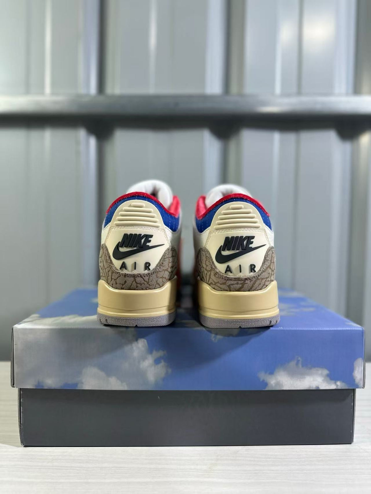 Air Jordan 3 Retro White Sport Royal Sneakers - product image from the listing.