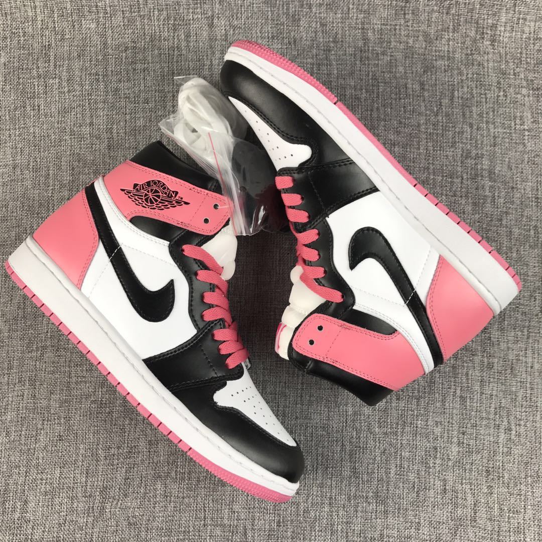 Air Jordan 1 High Sneakers Pink Black White 861428-101 - product image from the listing.