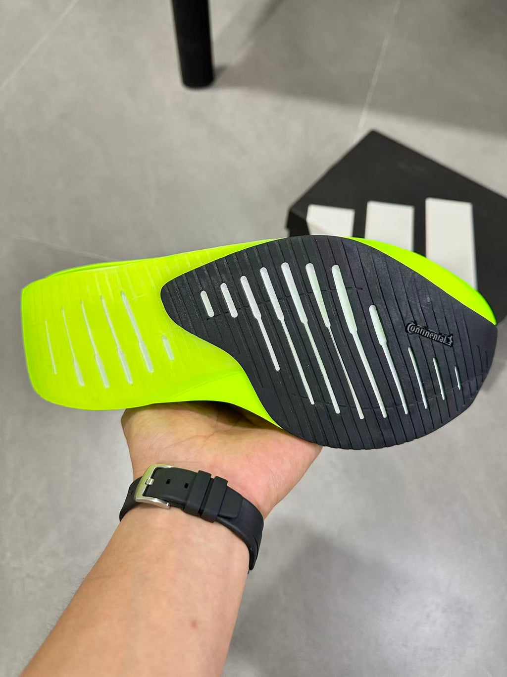 adidas Adizero Evo SL 2 Neon Running Shoes in Yellow - product image from the listing.