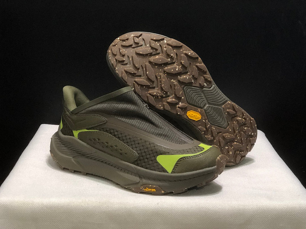 Olive Green HOKA Project Transport Zip Sneakers - product image from the listing.