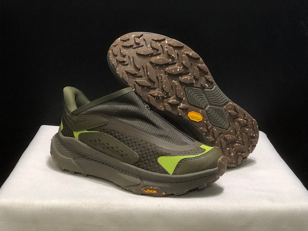 Olive Green HOKA Project Transport Zip Sneakers - product image from the listing.