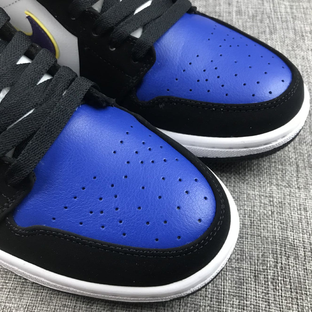 Air Jordan 1 Mid SE Sneakers in Black Purple Yellow 852542-005 - product image from the listing.
