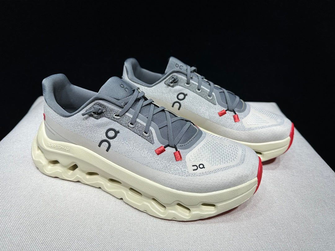Ivory and Gray On Cloudtilt Sneakers - product image from the listing.