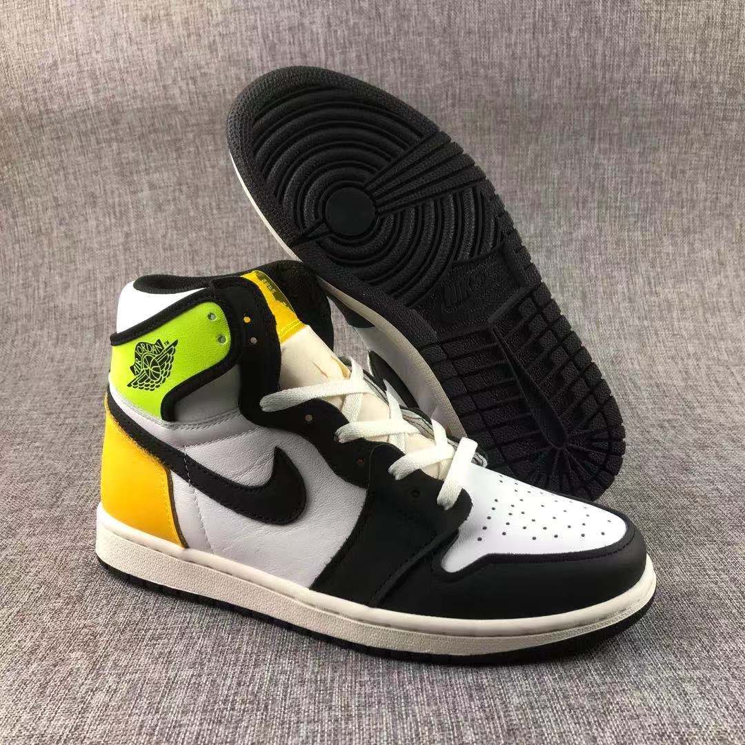 Air Jordan 1 High OG Volt Gold Sneakers Black White - product image from the listing.