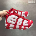 Nike Air More Uptempo Sneakers in White and Red 09JXD414 - product image from the listing.