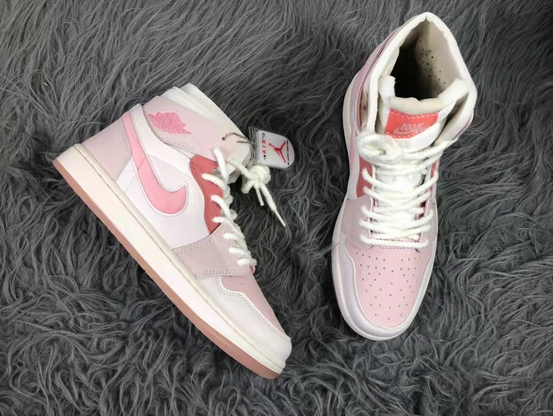 Air Jordan 1 Equality Sneakers Pink White CT5443-666 - product image from the listing.