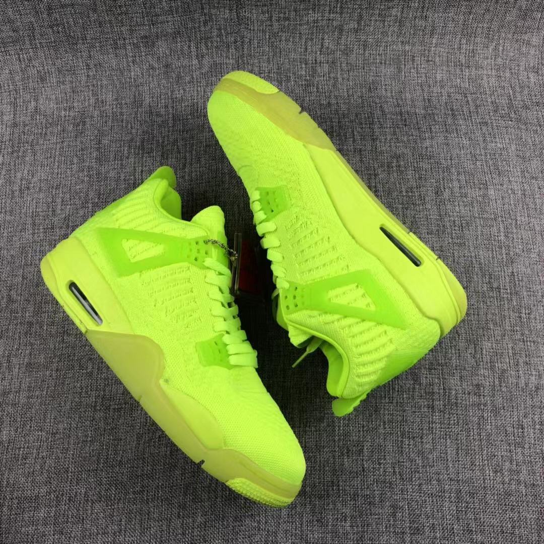 Air Jordan 4 Woven Sneakers Fluorescent Green - product image from the listing.