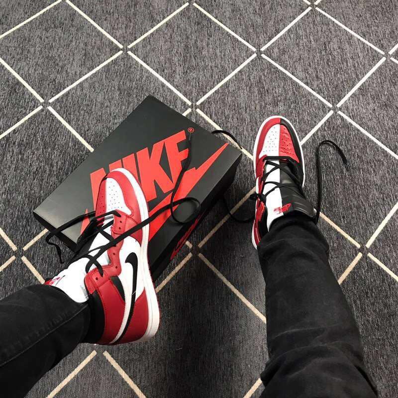 Air Jordan 1 High Sneakers in Black Red White - product image from the listing.