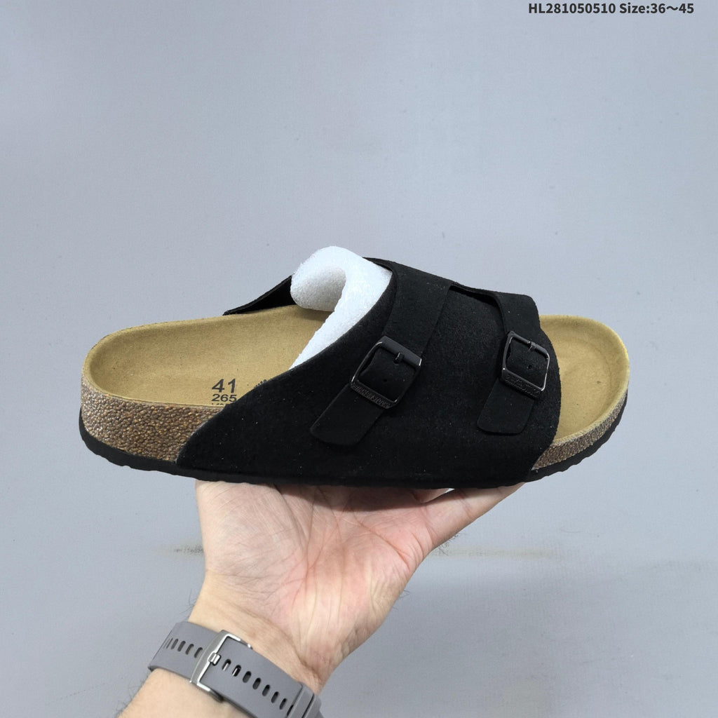 Arizona Two-Strap Slide Sandals Black 1029257 by Birkenstock - product image from the listing.