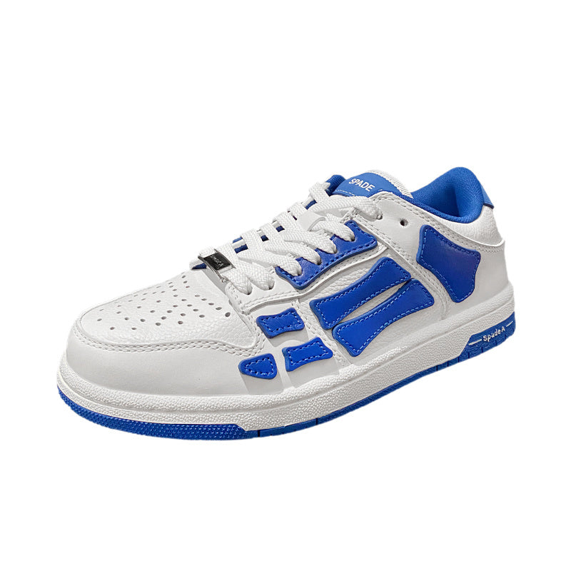White Low-Top Sneakers in and Blue MFS003-123 - product image from the listing.