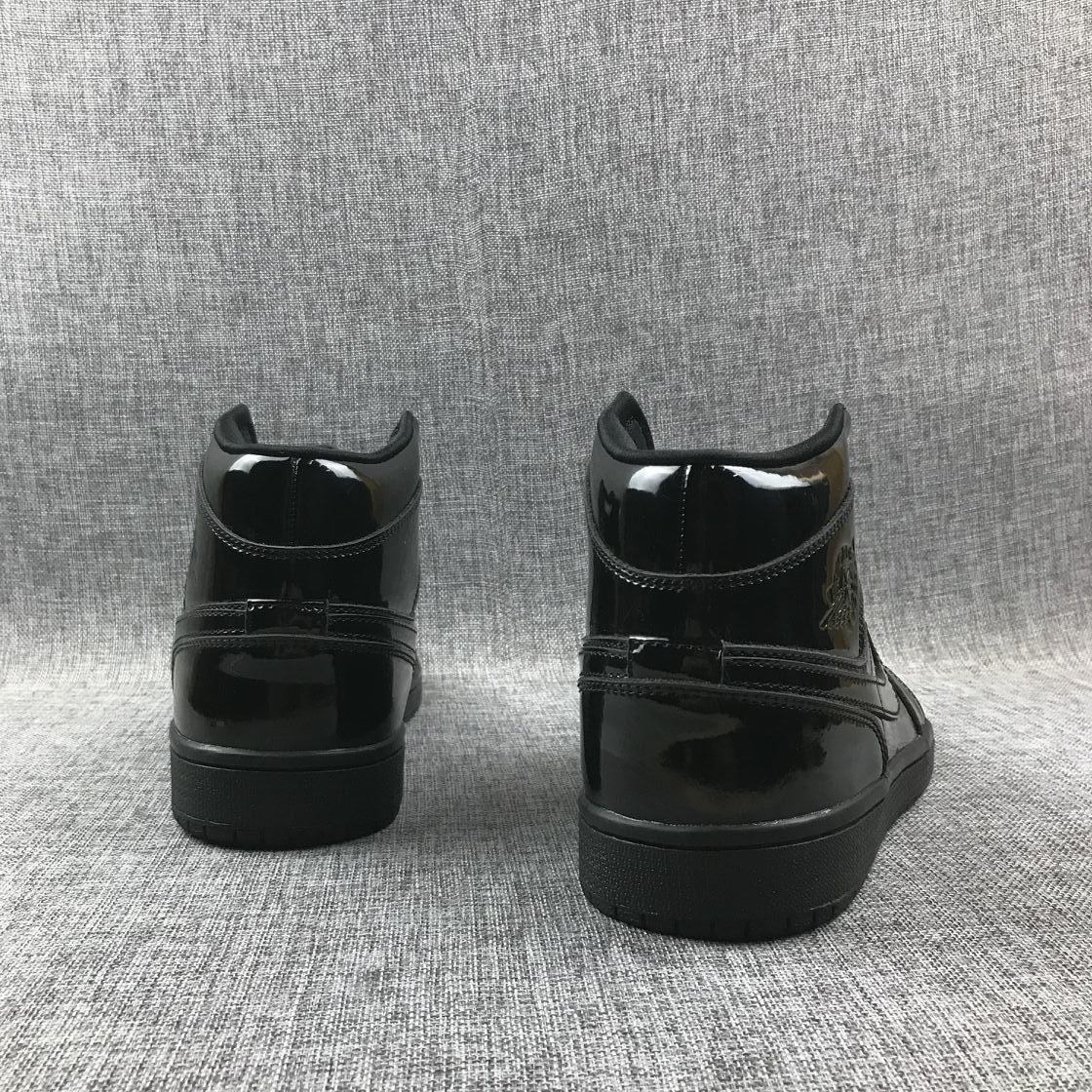 Black Patent Sneakers - Air Jordan 1 Mid BQ6472-002 - product image from the listing.