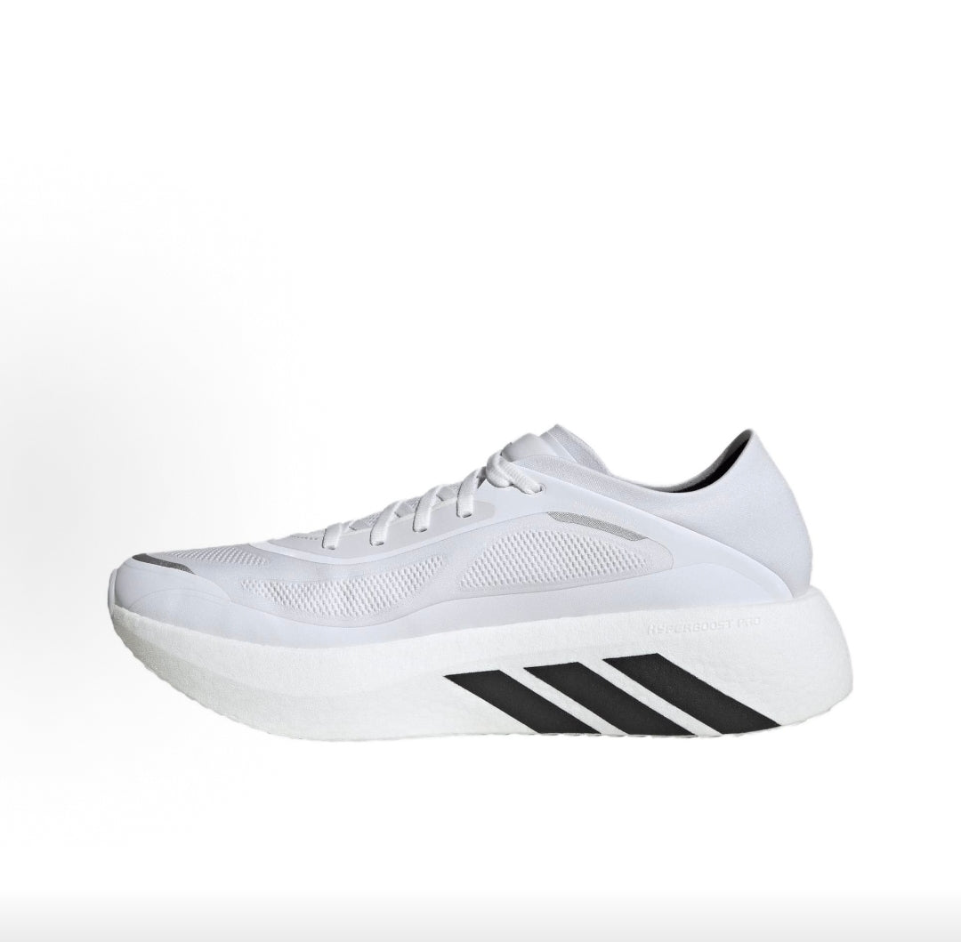 White and Black Three-Stripe Low-Cut Sneakers - product image from the listing.