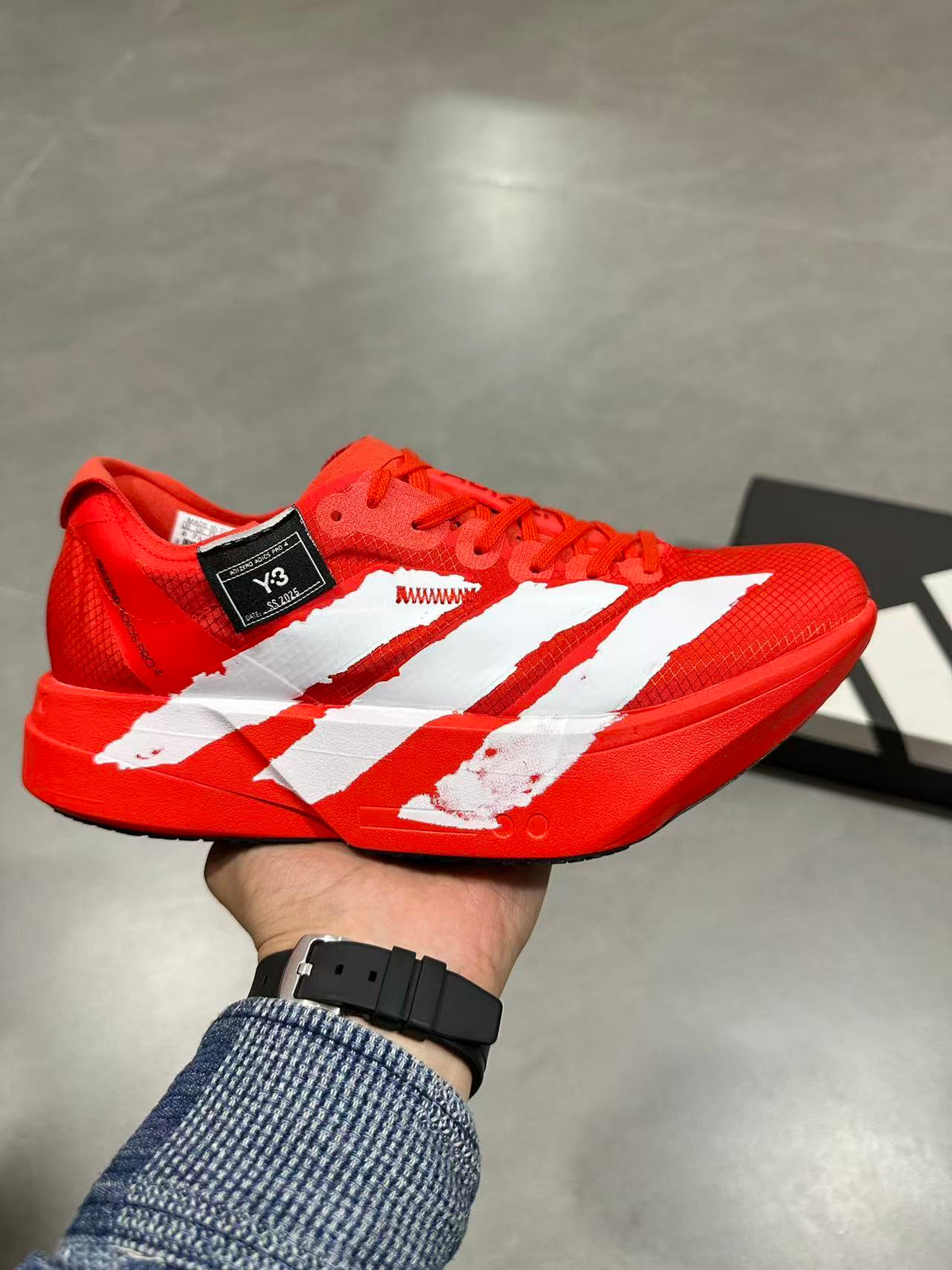 Adidas Adizero Adios Pro 4 Running Shoes in Red White JR6659 - product image from the listing.