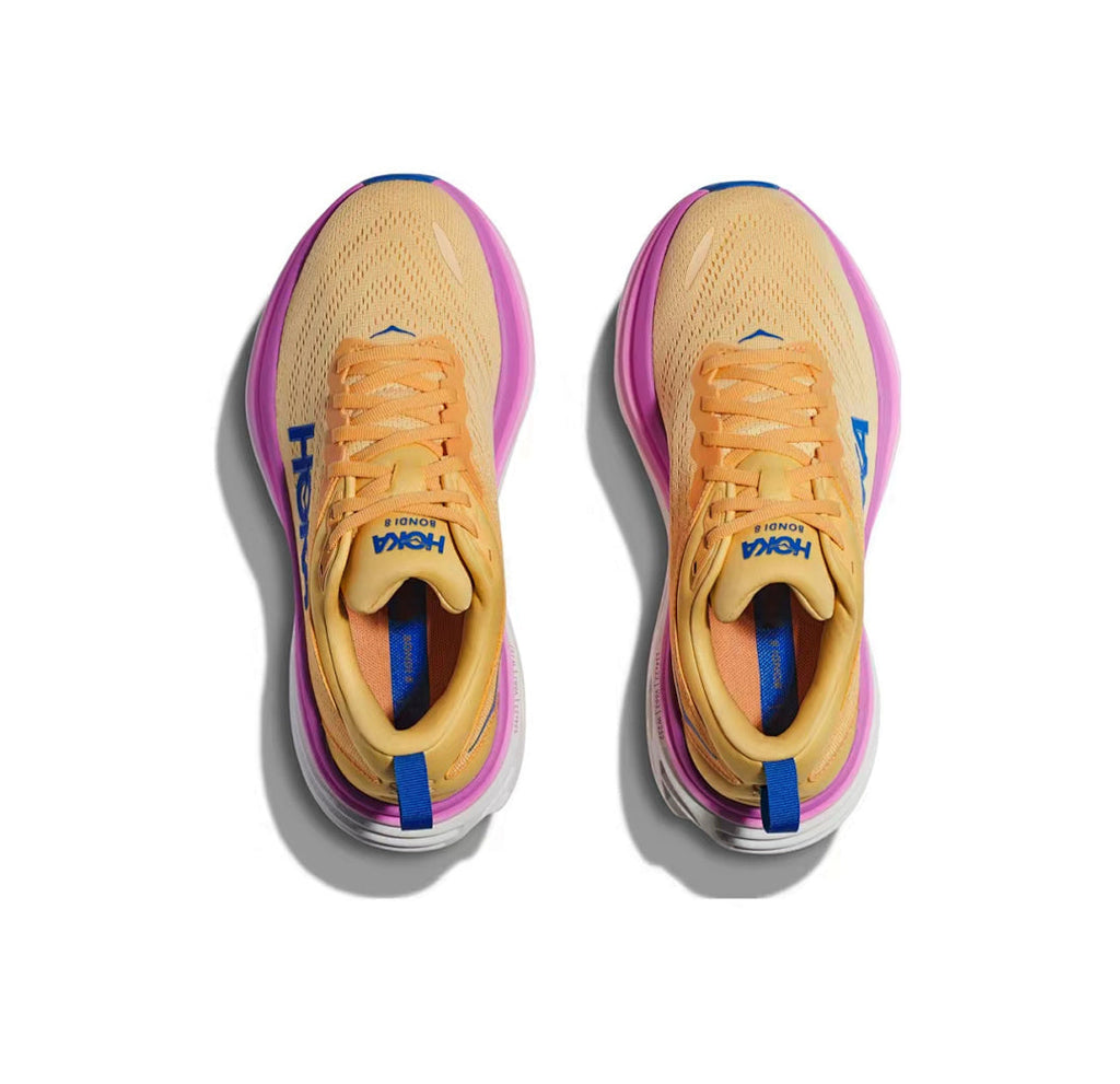 HOKA Bondi 8 Running Sneakers in Orange, in Blue and Purple - product image from the listing.