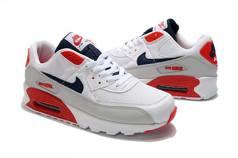 Nike Air Max 90 Sneakers in White Red Navy - product image from the listing.